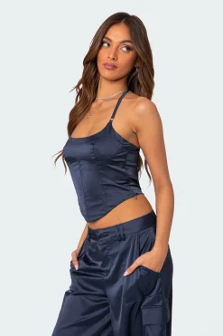Kelsey Satin Lace Up Corset