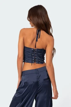 Kelsey Satin Lace Up Corset