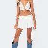 Keoni Gathered Ruffle Low Rise Mini Skirt