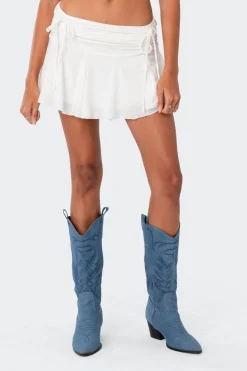 Keoni Gathered Ruffle Low Rise Mini Skirt