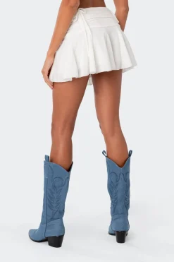 Keoni Gathered Ruffle Low Rise Mini Skirt