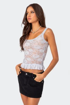 Kerry Sheer Lace Tank Top