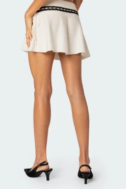 Khloe Lacey Ribbon Knit Mini Skirt