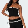 Khloe Lacey Ribbon Knit Tube Top
