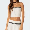 Khloe Lacey Ribbon Knit Tube Top