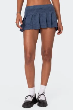 Kiera Pleated Knit Mini Skirt