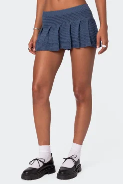 Kiera Pleated Knit Mini Skirt