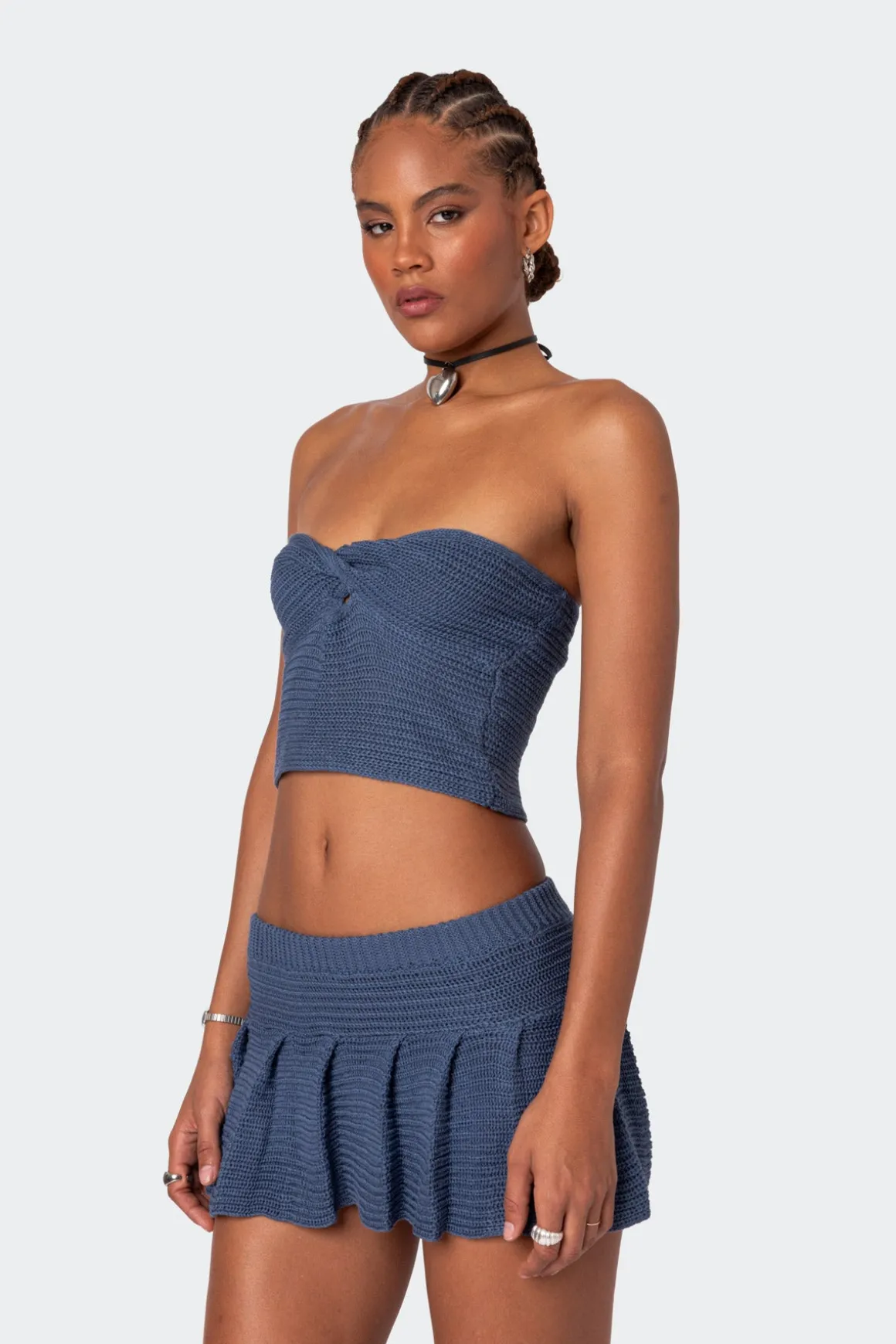 Kiera Twist Front Knit Tube Top