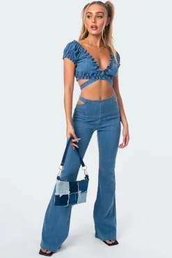 Kira Cut-Out Flared Jeans
