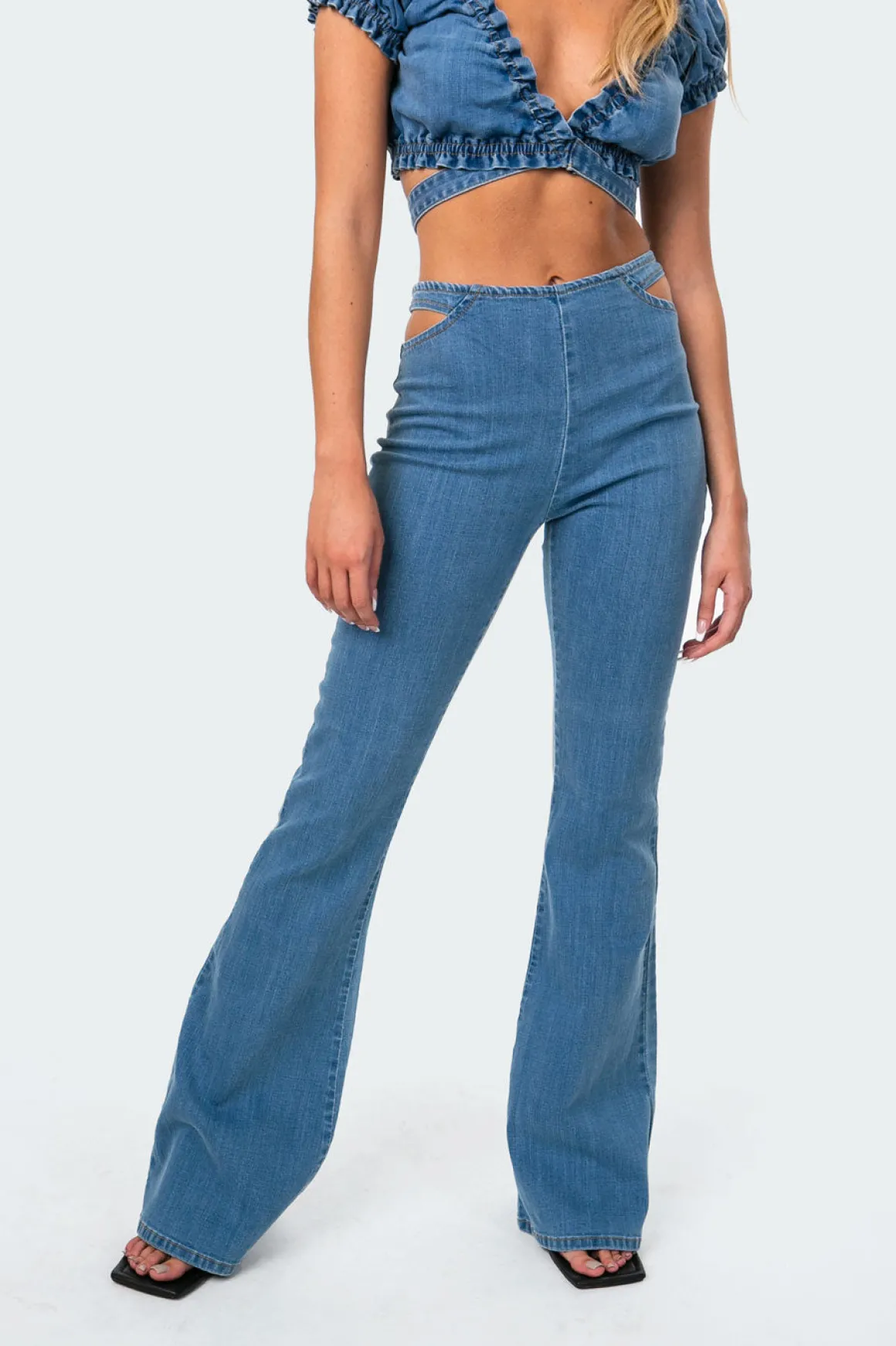 Kira Cut-Out Flared Jeans