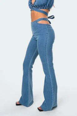 Kira Cut-Out Flared Jeans