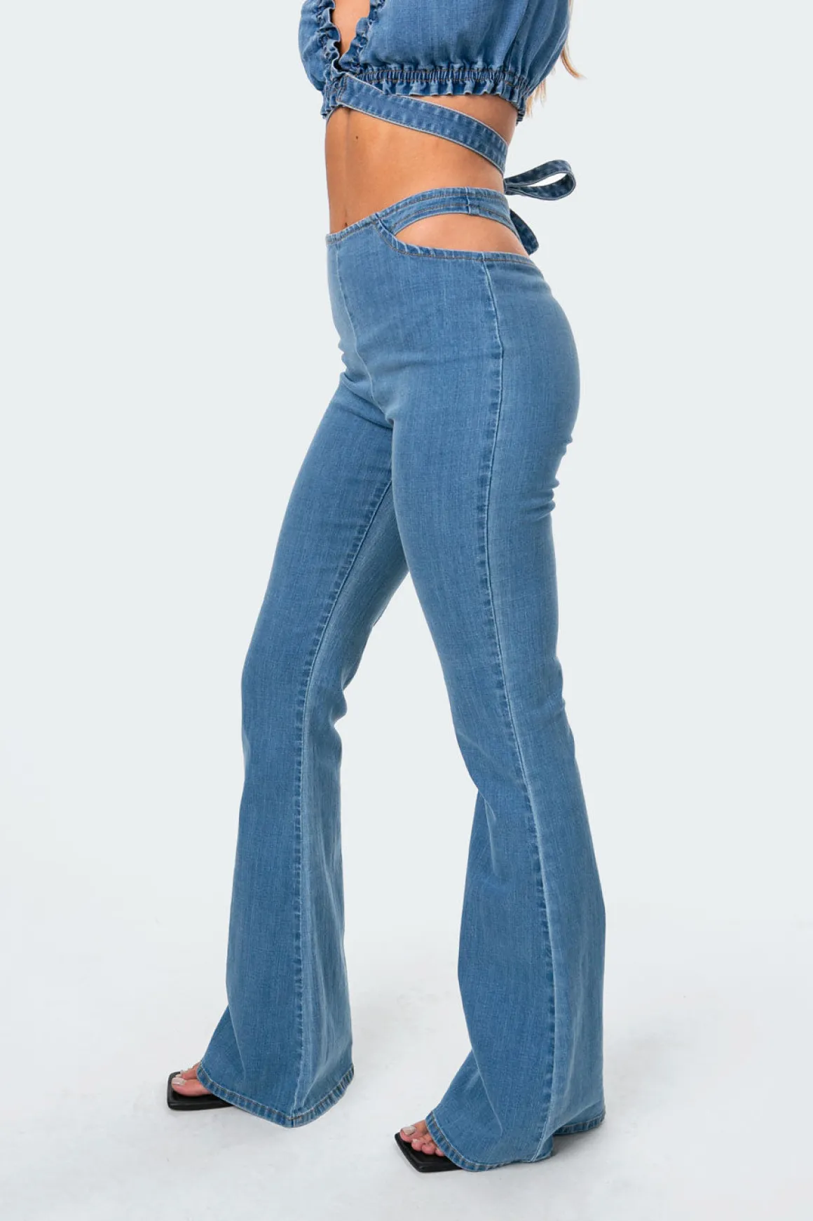 Kira Cut-Out Flared Jeans
