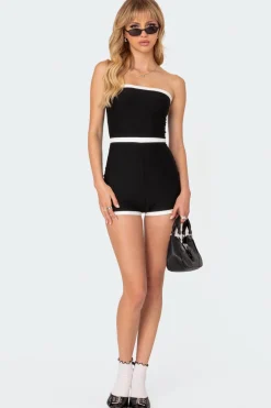 Kit Contrast Ribbed Romper