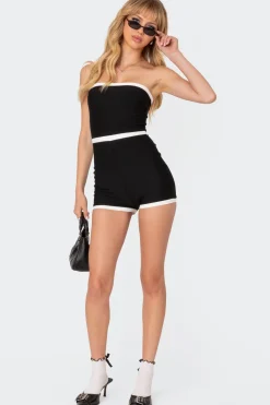 Kit Contrast Ribbed Romper