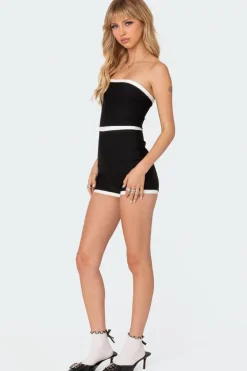 Kit Contrast Ribbed Romper