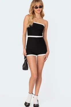 Kit Contrast Ribbed Romper