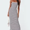 Knit Back Slitted Maxi Dress