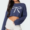 Knit Bow Cropped Sweater
