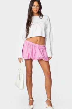 Knit Bow Cropped Sweater