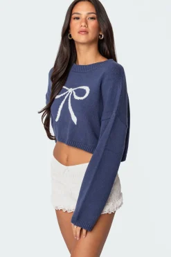 Knit Bow Cropped Sweater