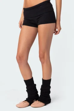 Knit Fold Over Shorts