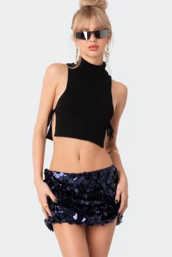 Knitted Side Lace-Up Top