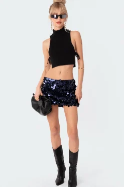 Knitted Side Lace-Up Top
