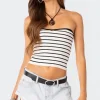 Knitted Sweetheart Strapless Top