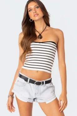 Knitted Sweetheart Strapless Top