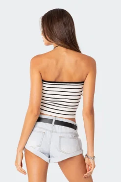 Knitted Sweetheart Strapless Top