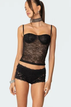 Krissy Sheer Lace Cupped Corset