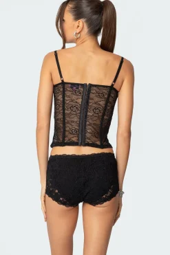 Krissy Sheer Lace Cupped Corset