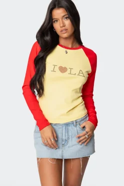 La Baby Raglan Long Sleeve T Shirt