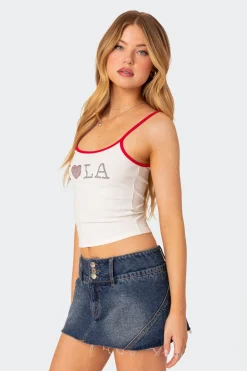 La Lover Rhinestone Tank Top