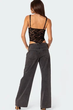 Lace & Satin Cupped Bodysuit