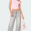 Lace Bow Asymmetric Top