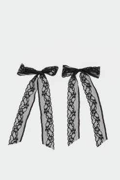 Lace Bow Hair Clip Pack
