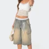 Lace Boxer Denim Bermuda Shorts