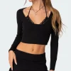 Lace Bra Detail Knit Top