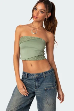 Lace Patchwork Tube Top