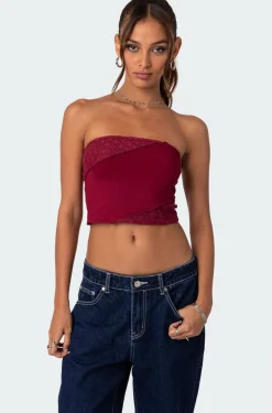 Lace Patchwork Tube Top