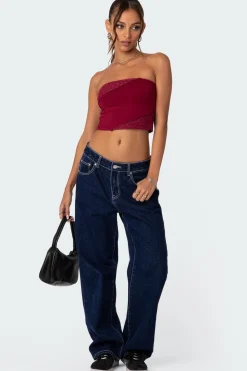 Lace Patchwork Tube Top