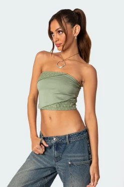 Lace Patchwork Tube Top