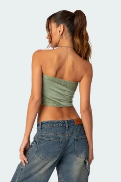 Lace Patchwork Tube Top