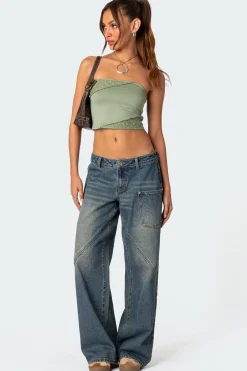 Lace Patchwork Tube Top
