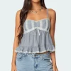 Lace Trim Babydoll Tank Top