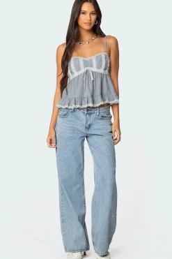 Lace Trim Babydoll Tank Top