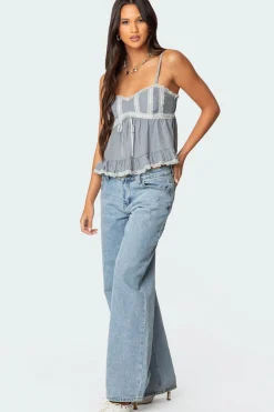 Lace Trim Babydoll Tank Top