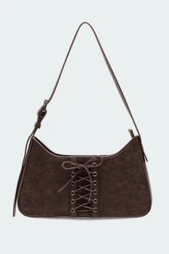Lace Up Faux Leather Bag