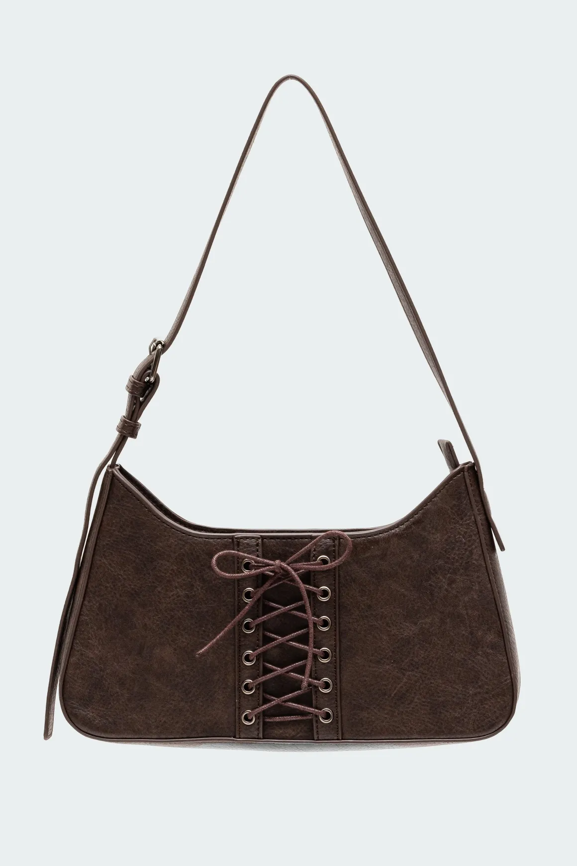 Lace Up Faux Leather Bag